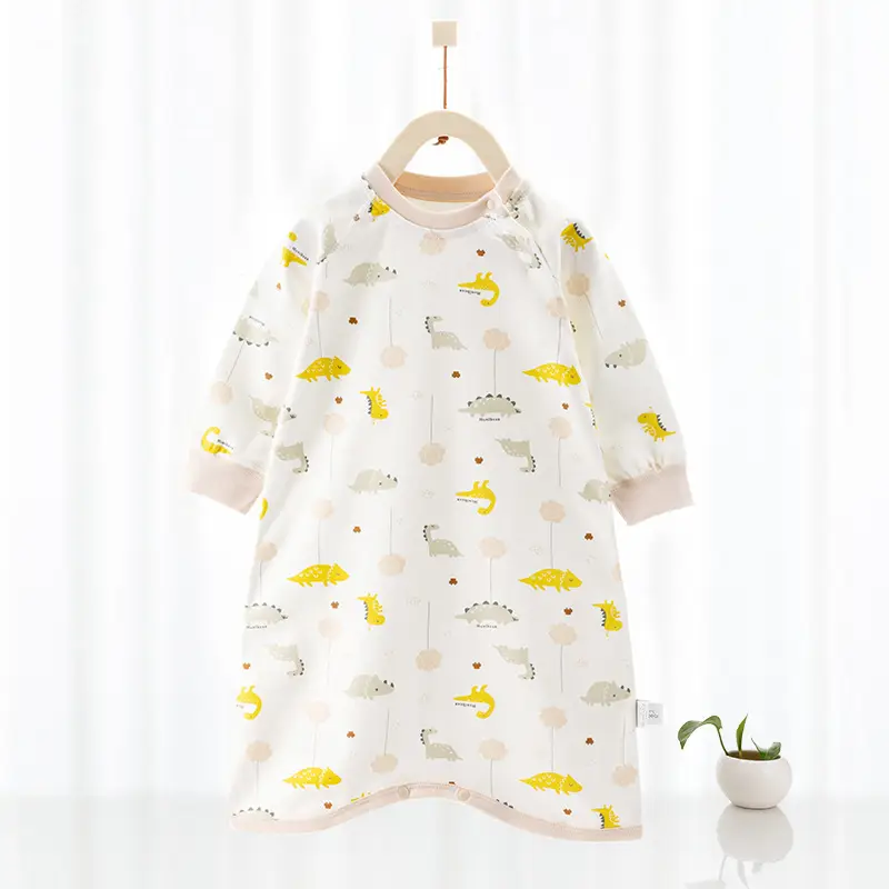 Baby Sleep Dress White Cactus Print One Piece - Image 3