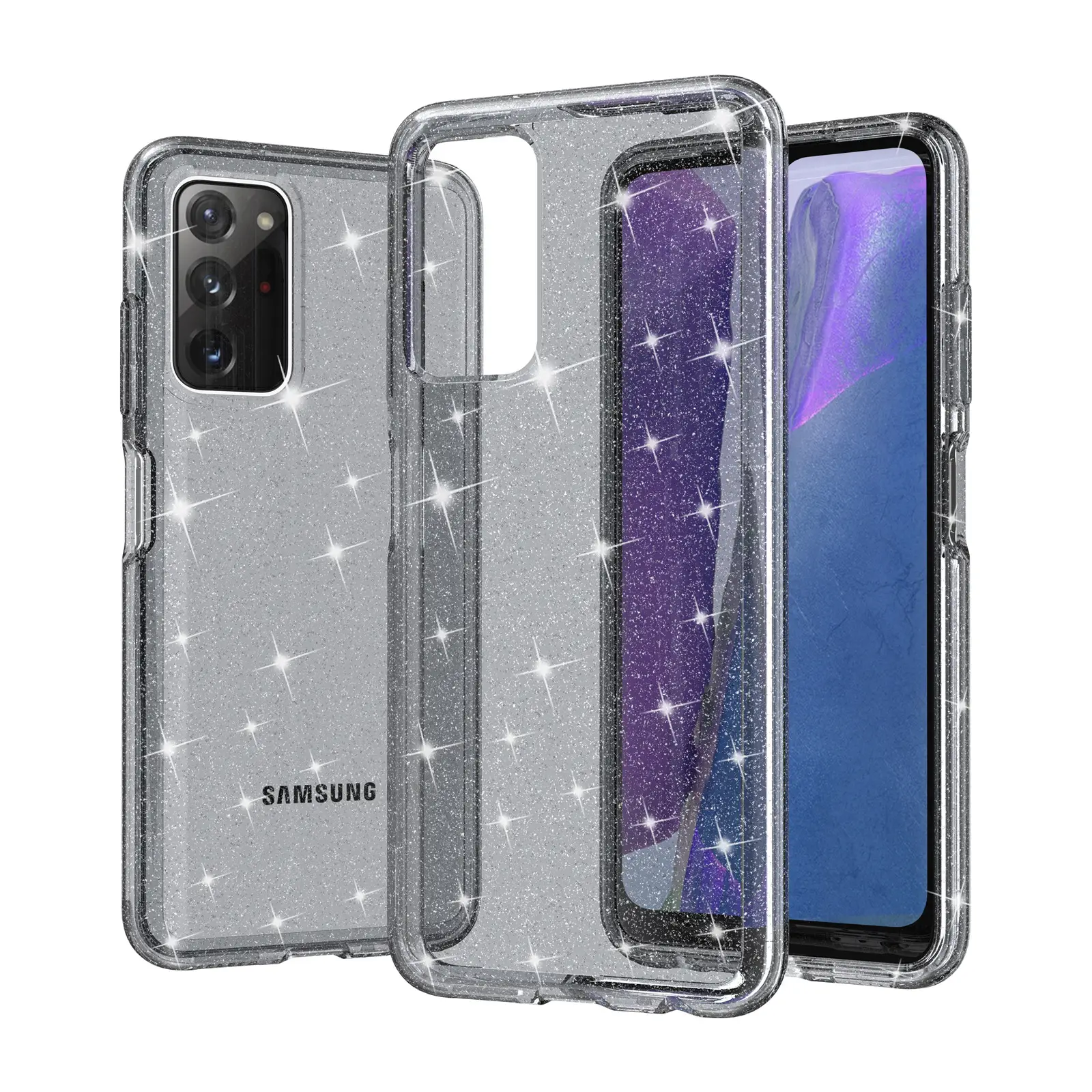 Samsung A03s Transparent Glitter Phone Case - Image 3