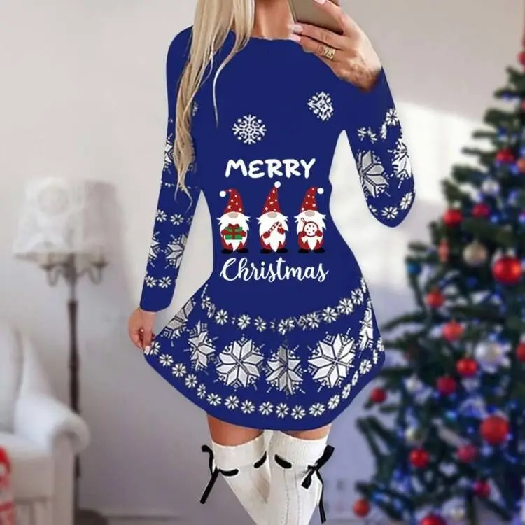 2021 Christmas Snowflake Print Dress for Women - Image 3