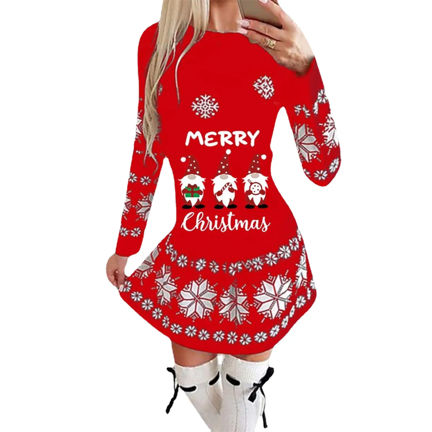 2021 Christmas Snowflake Print Dress for Women - Image 6