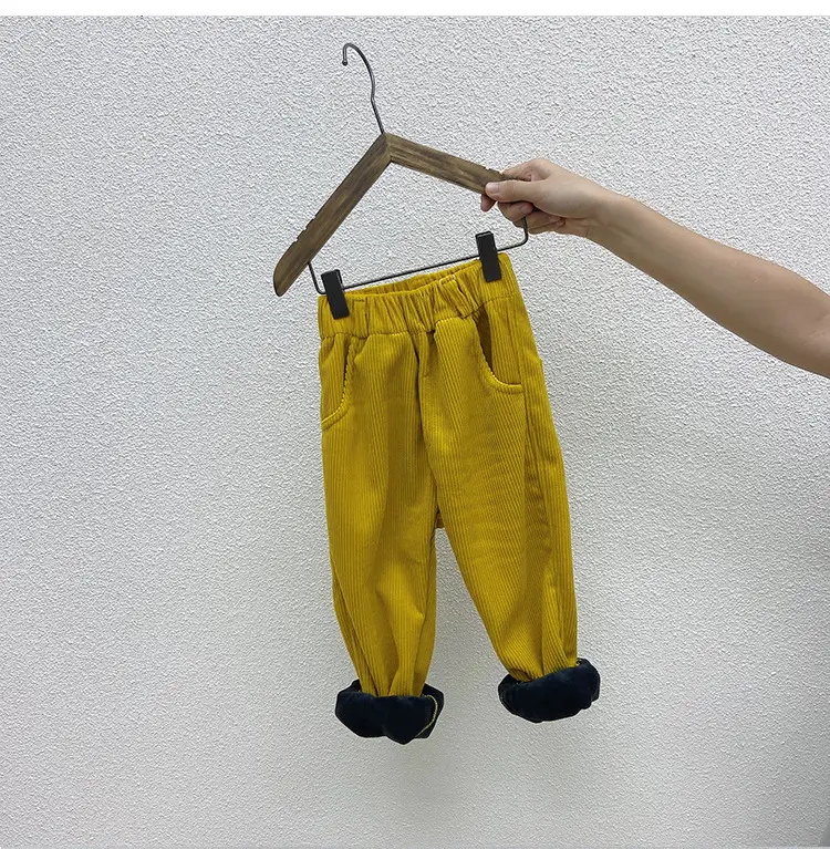 Brown Corduroy Padded Casual Pants for Boys Girls — feature 10