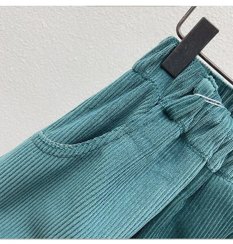 Brown Corduroy Padded Casual Pants for Boys Girls — feature 21