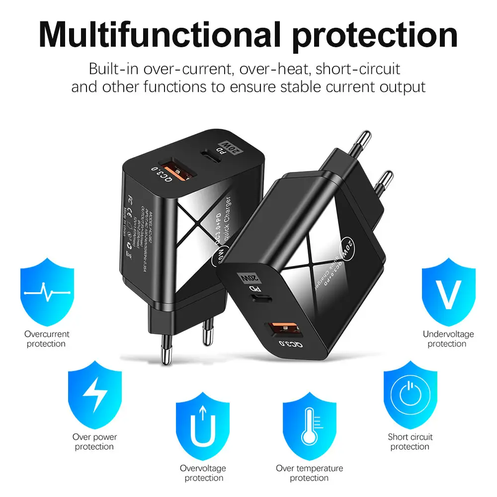 20W Fast Charging USB-C Charger for Apple Android - Image 5
