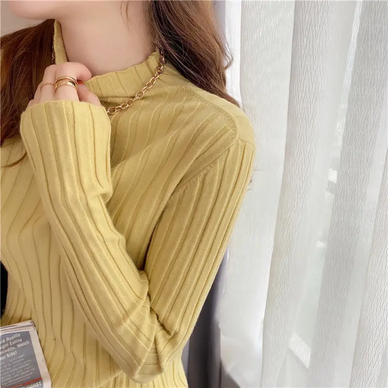 Women's Mock Collar Sweater Top Black Knit Winter Wear - Image 3