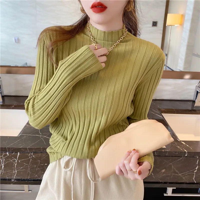 Women's Mock Collar Sweater Top Black Knit Winter Wear - Image 6
