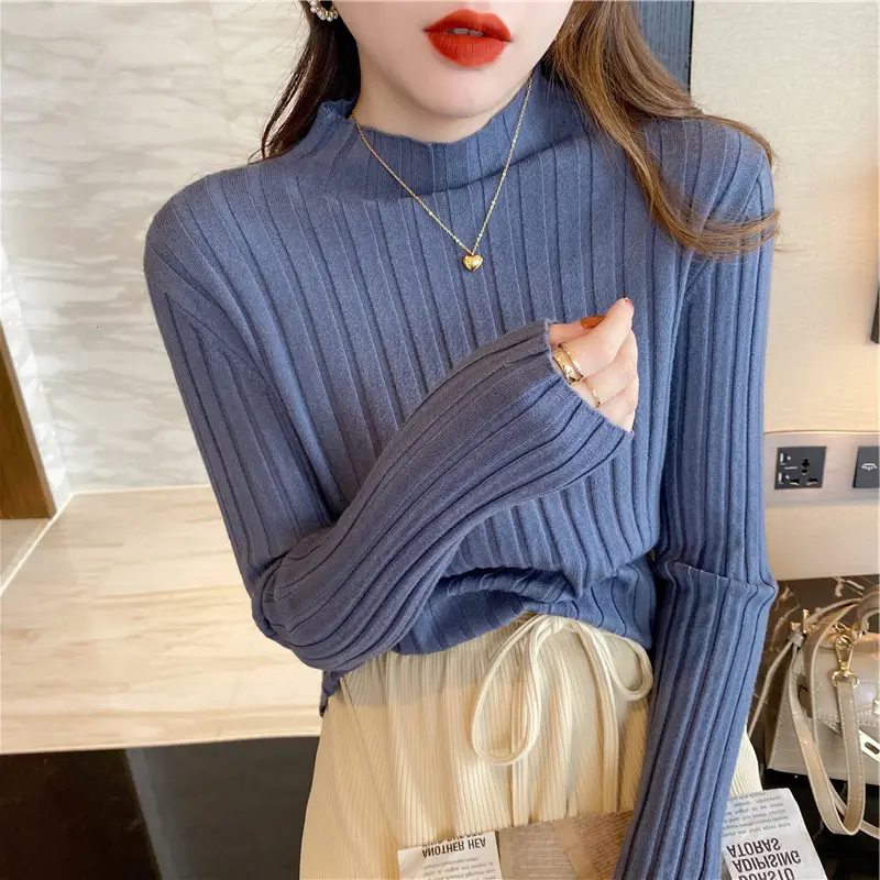Women's Mock Collar Sweater Top Black Knit Winter Wear - Image 8