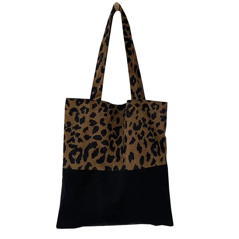 Leopard Print Canvas Shoulder Bag Women Large Capacity - Image 6