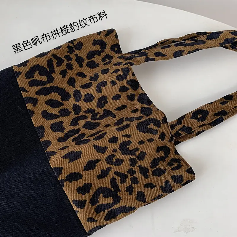 Leopard Print Canvas Shoulder Bag Women Large Capacity — feature 2