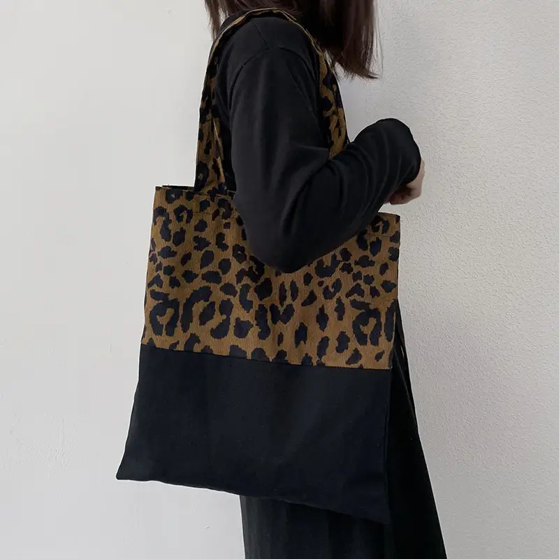 Leopard Print Canvas Shoulder Bag Women Large Capacity — feature 7