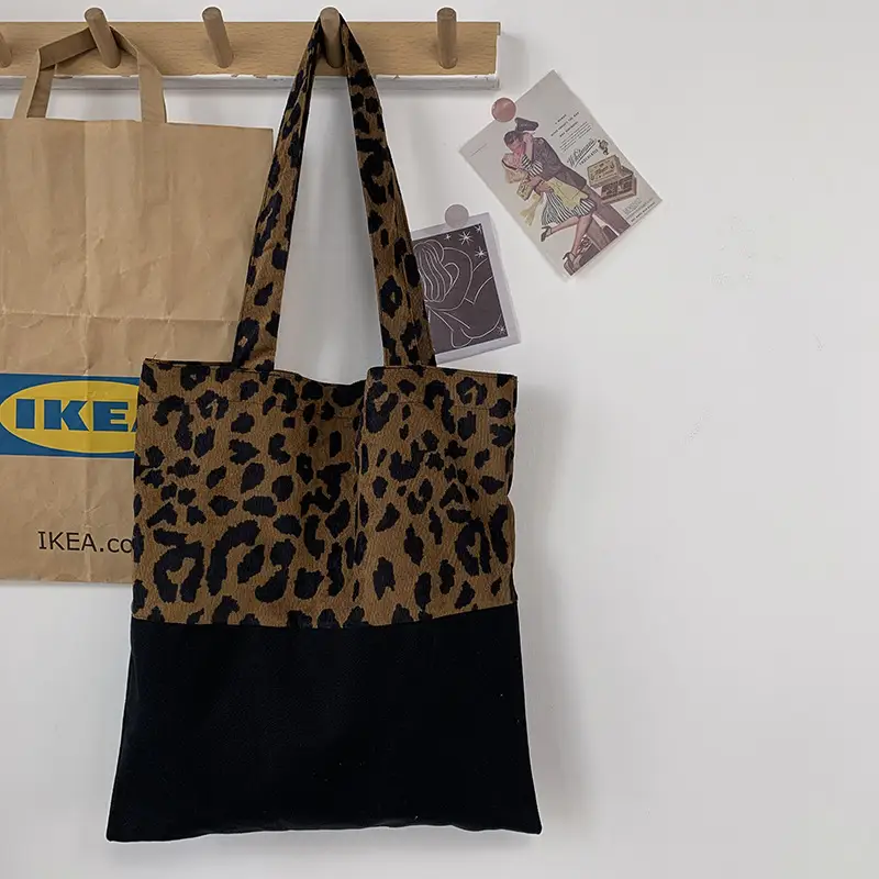 Leopard Print Canvas Shoulder Bag Women Large Capacity — feature 8