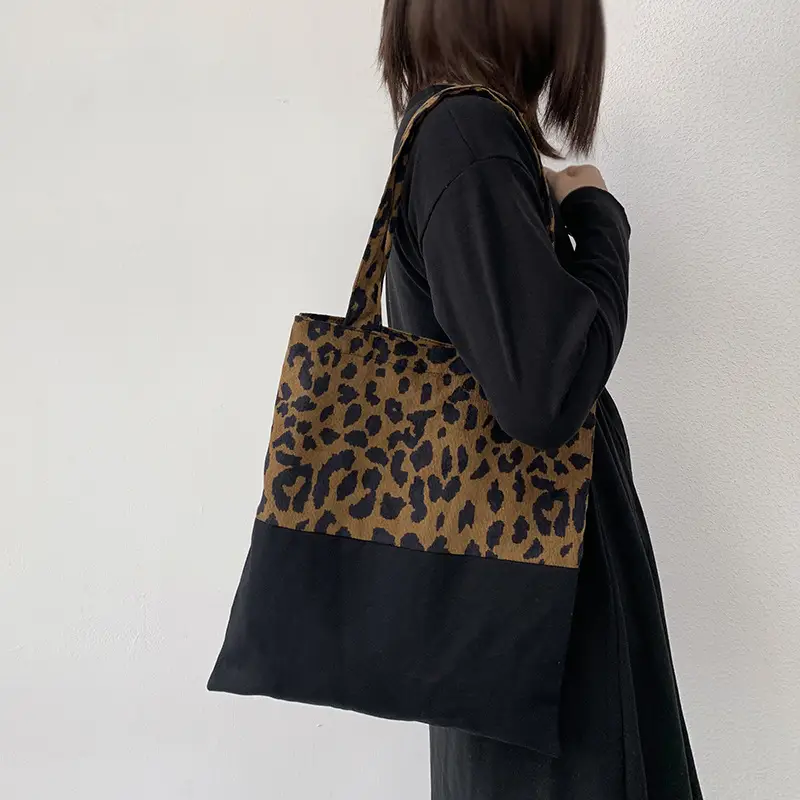 Leopard Print Canvas Shoulder Bag Women Large Capacity — feature 9