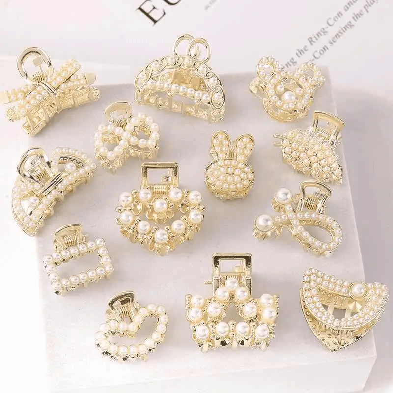 Diamond-inlaid Pearl Hair Grab Clip for Women - Image 35