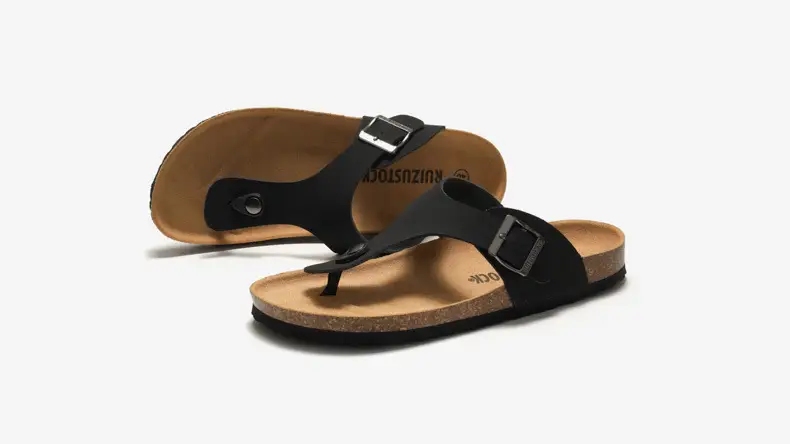 Men Cork Slipper Brown Buckle Strap — feature 10