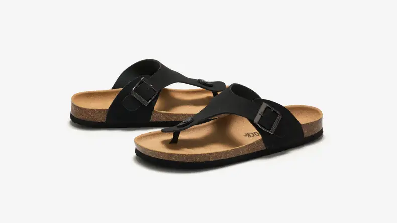 Men Cork Slipper Brown Buckle Strap — feature 11
