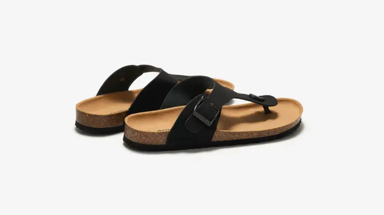 Men Cork Slipper Brown Buckle Strap — feature 12