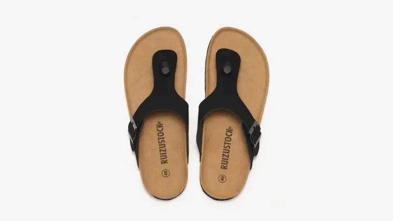 Men Cork Slipper Brown Buckle Strap — feature 13
