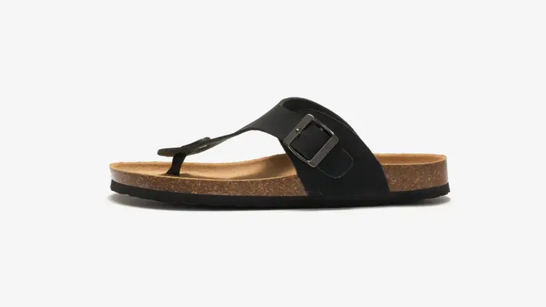 Men Cork Slipper Brown Buckle Strap — feature 14