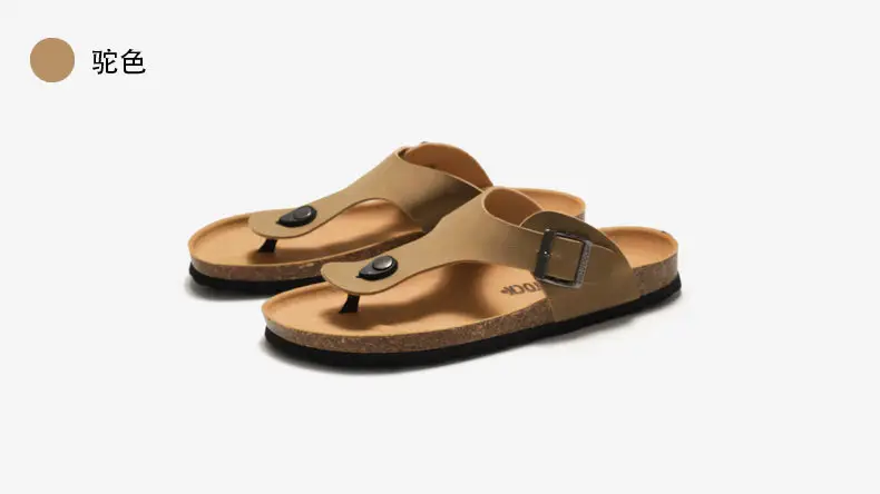 Men Cork Slipper Brown Buckle Strap — feature 15