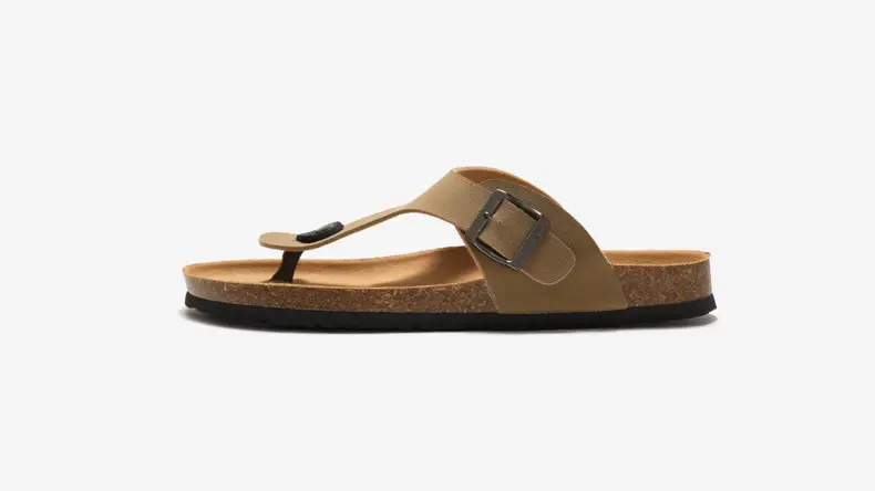 Men Cork Slipper Brown Buckle Strap — feature 17