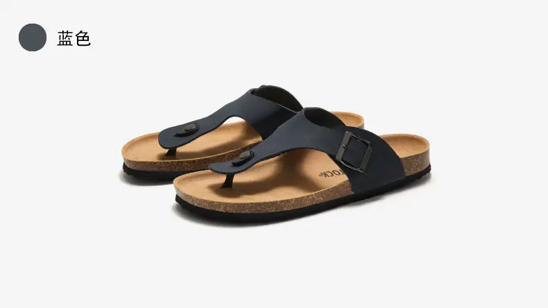 Men Cork Slipper Brown Buckle Strap — feature 18