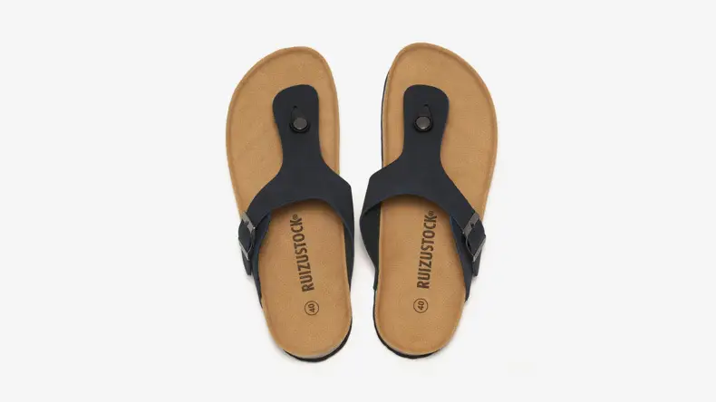 Men Cork Slipper Brown Buckle Strap — feature 19