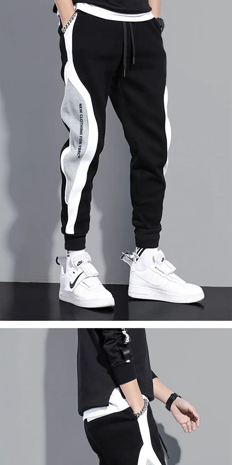 Men Grey Black White Sweatpants Large Casual Leggings — feature 8