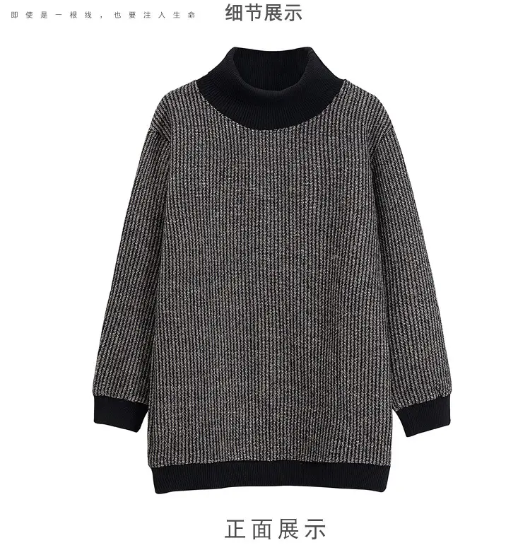 Women Velvet Turtleneck Sweatshirt Medium Large — feature 11