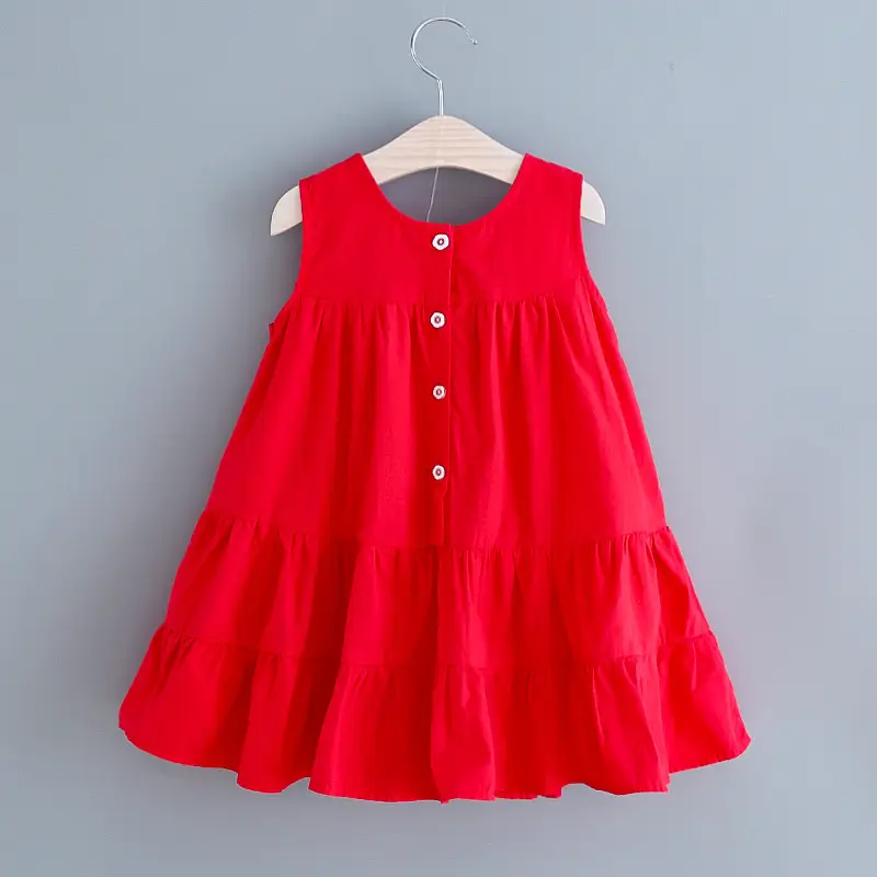 Girls Summer Sleeveless Green Dress with Hat