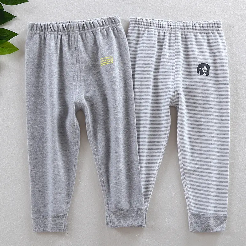 Japanese Boys Cotton Striped Long Sleeve Trousers - Image 2