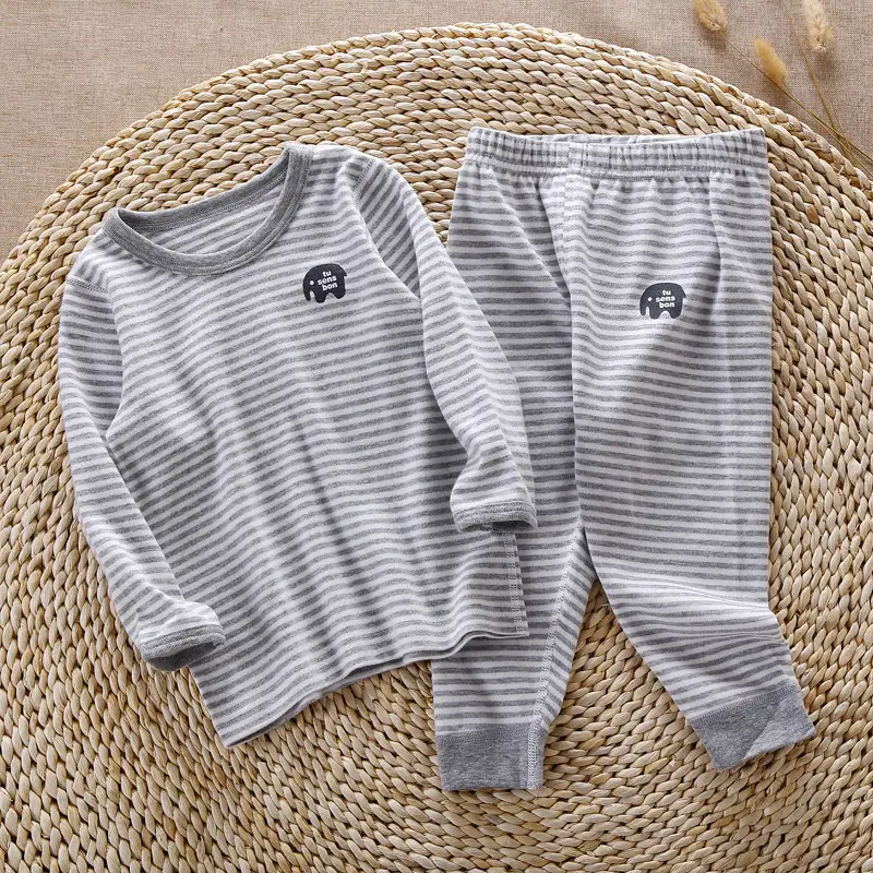 Japanese Boys Cotton Striped Long Sleeve Trousers - Image 4