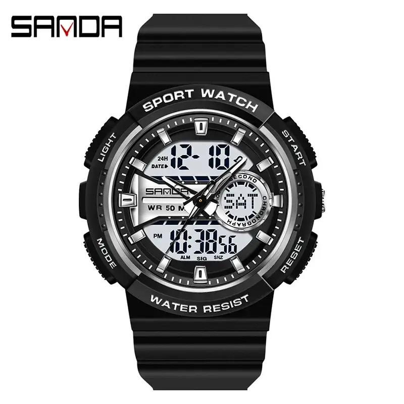 Sanda Multi-Function Waterproof Electronic Watch Blue - Image 11