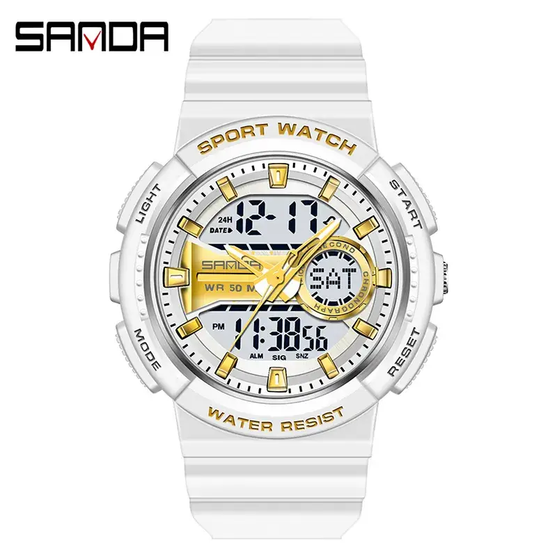 Sanda Multi-Function Waterproof Electronic Watch Blue - Image 3