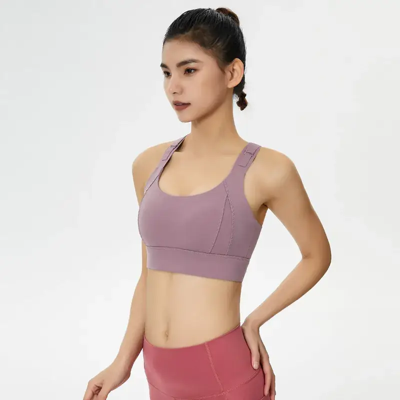 Adjustable Purple Sports Bra Set for Comfortable Wear - Image 8