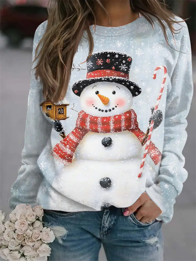 2022 Printed Crew Neck Pullover Women's Sweater Yellow Stone Coat - Image 14
