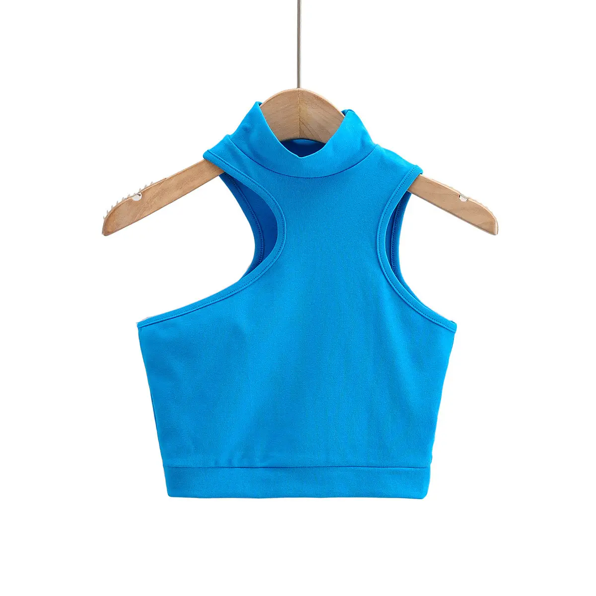 White Sleeveless Turtleneck Vest for Women