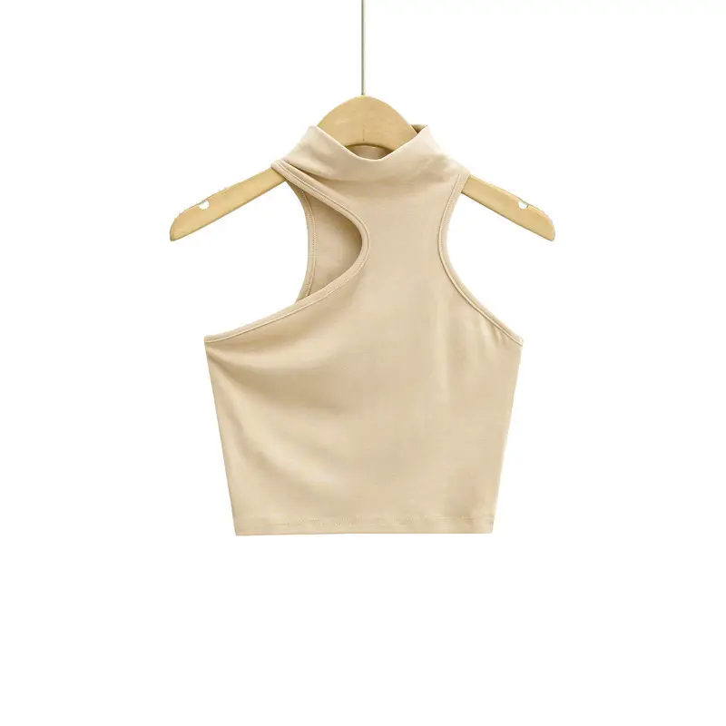 White Sleeveless Turtleneck Vest for Women