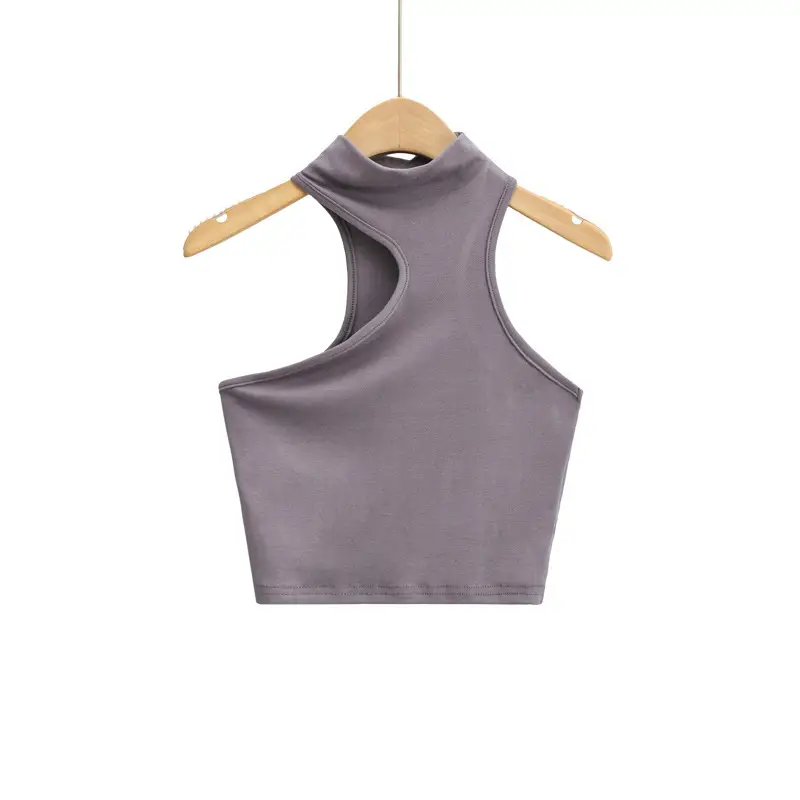 White Sleeveless Turtleneck Vest for Women