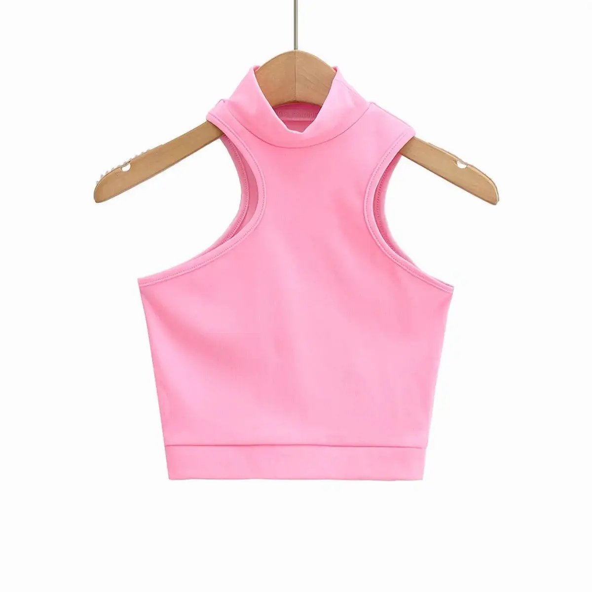 White Sleeveless Turtleneck Vest for Women