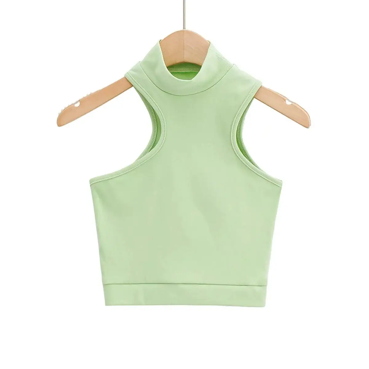 White Sleeveless Turtleneck Vest for Women