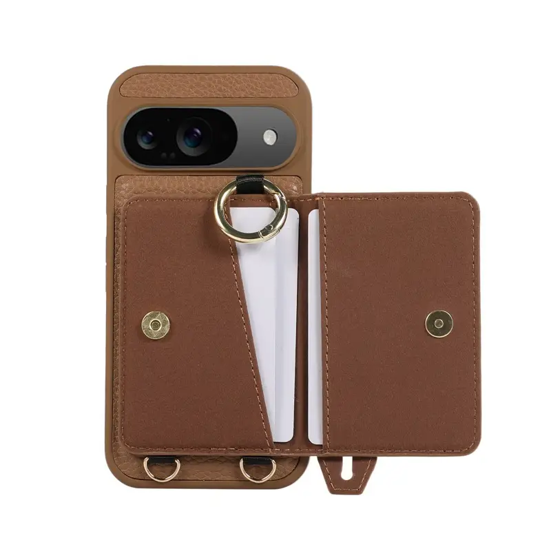 Google 10Pro Pebbled Leather Wrist Strap Phone Case with Card Holder - Image 10
