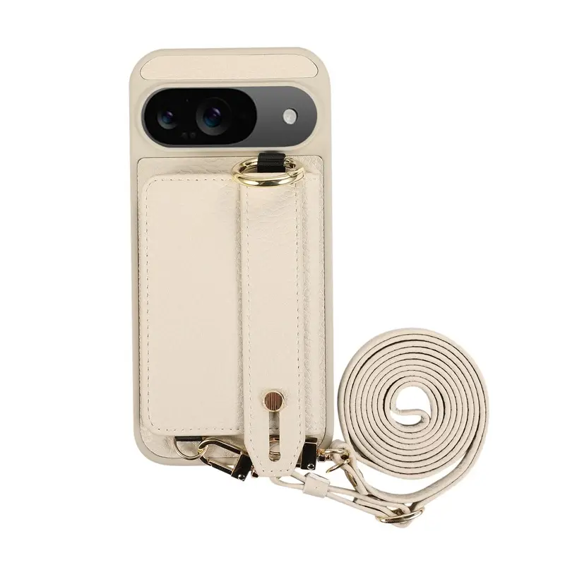 Google 10Pro Pebbled Leather Wrist Strap Phone Case with Card Holder - Image 3