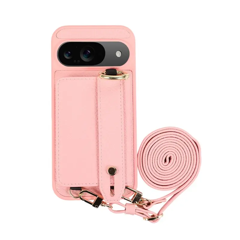Google 10Pro Pebbled Leather Wrist Strap Phone Case with Card Holder - Image 4