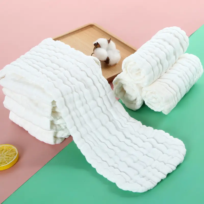 White Gauze Diaper Pad Ten Layers Washable Reusable