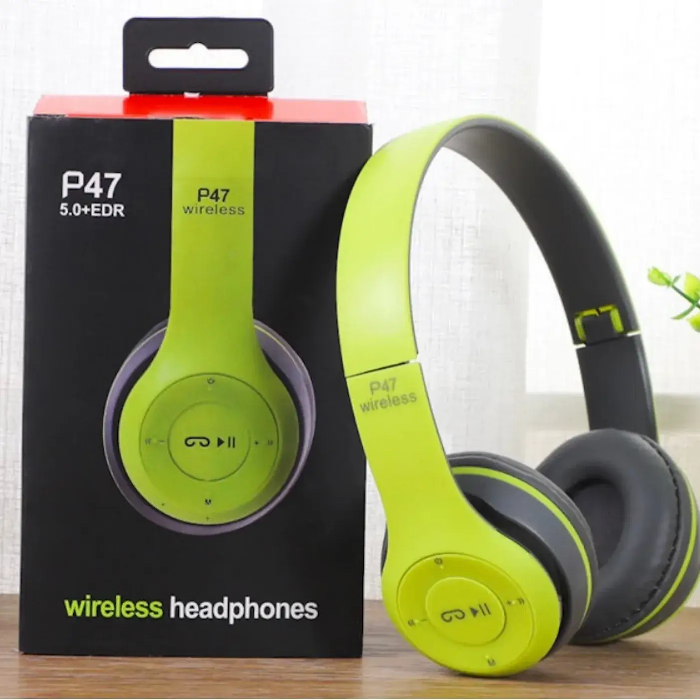 Wireless Bluetooth Headset P47 Foldable Subwoofer Green