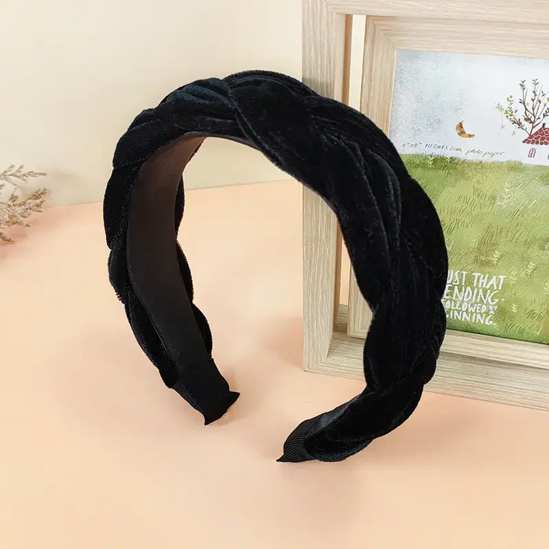 Velvet Headbands for Women Black Pink Gold Red