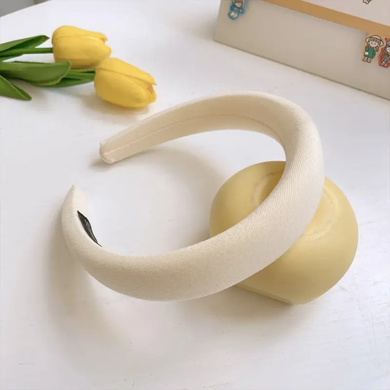 Gentle Cream Sponge Head Hoop for Women - Image 6