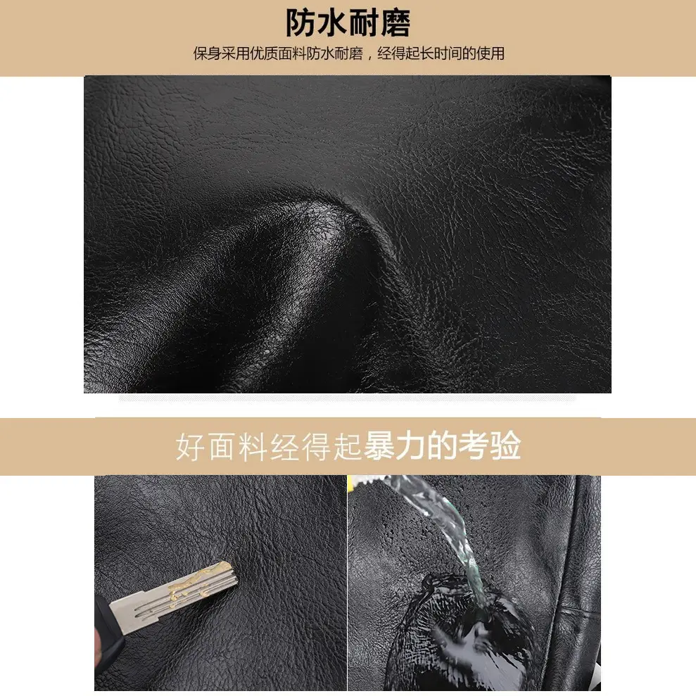 Men's Pu Leather Travel Crossbody Bag Brown - Image 5