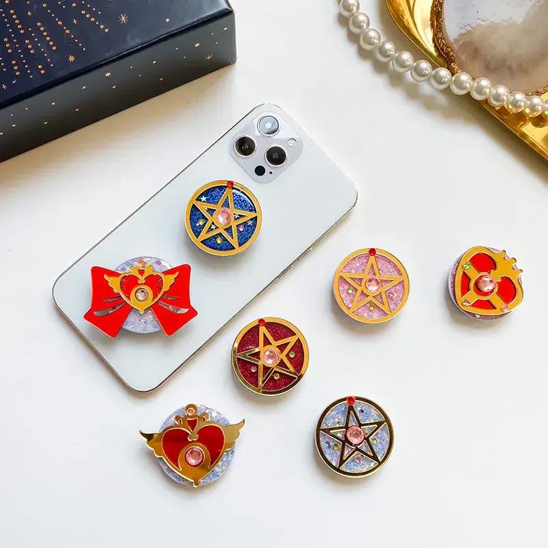 Red Cartoon Glitter Airbag Holder for Mobile Phone - Image 9