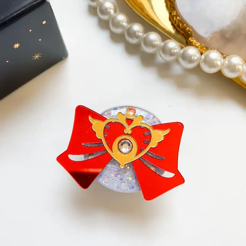 Red Cartoon Glitter Airbag Holder for Mobile Phone - Image 2