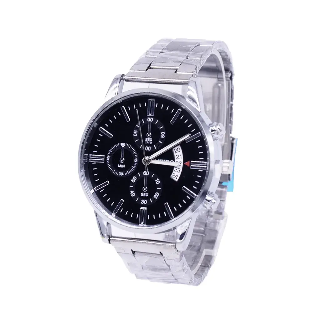 Men's Gold White Chronograph Watch with Two Bracelets